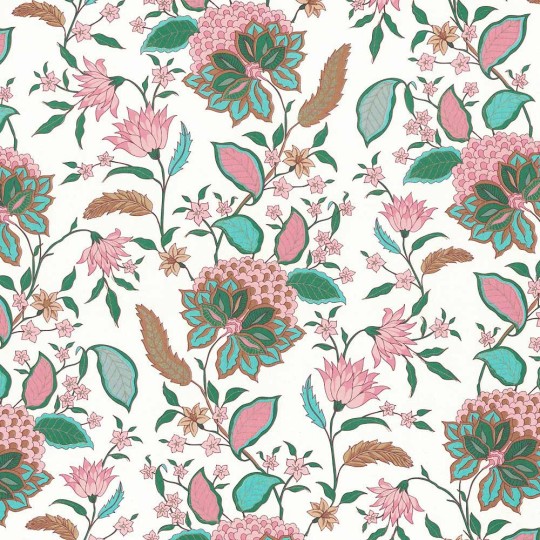 Pink and Green Flowers Florentine Italian Print Paper ~ Rossi Italy